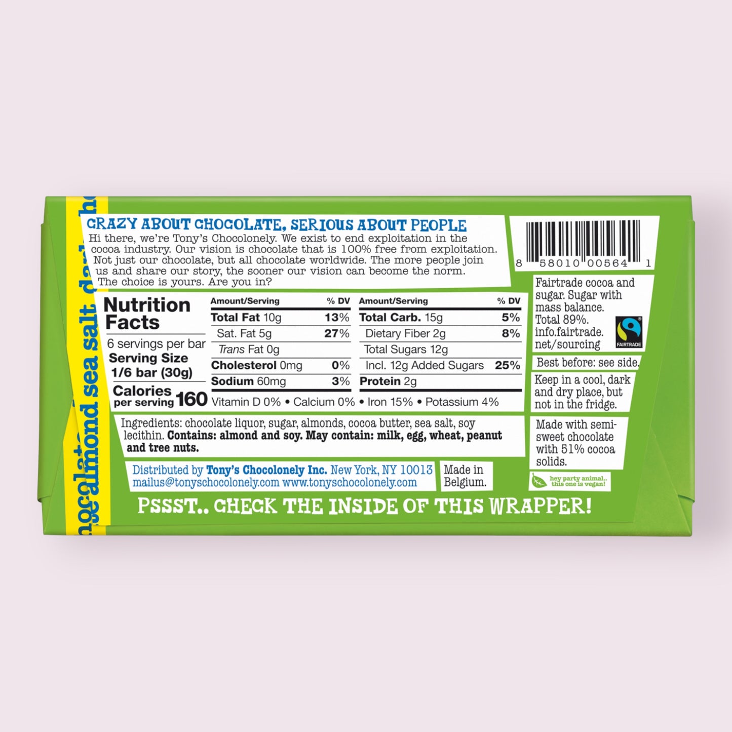 Tony’s Chocolonely Pure Almond and Sea Salt Bar Pixie Candy Shoppe