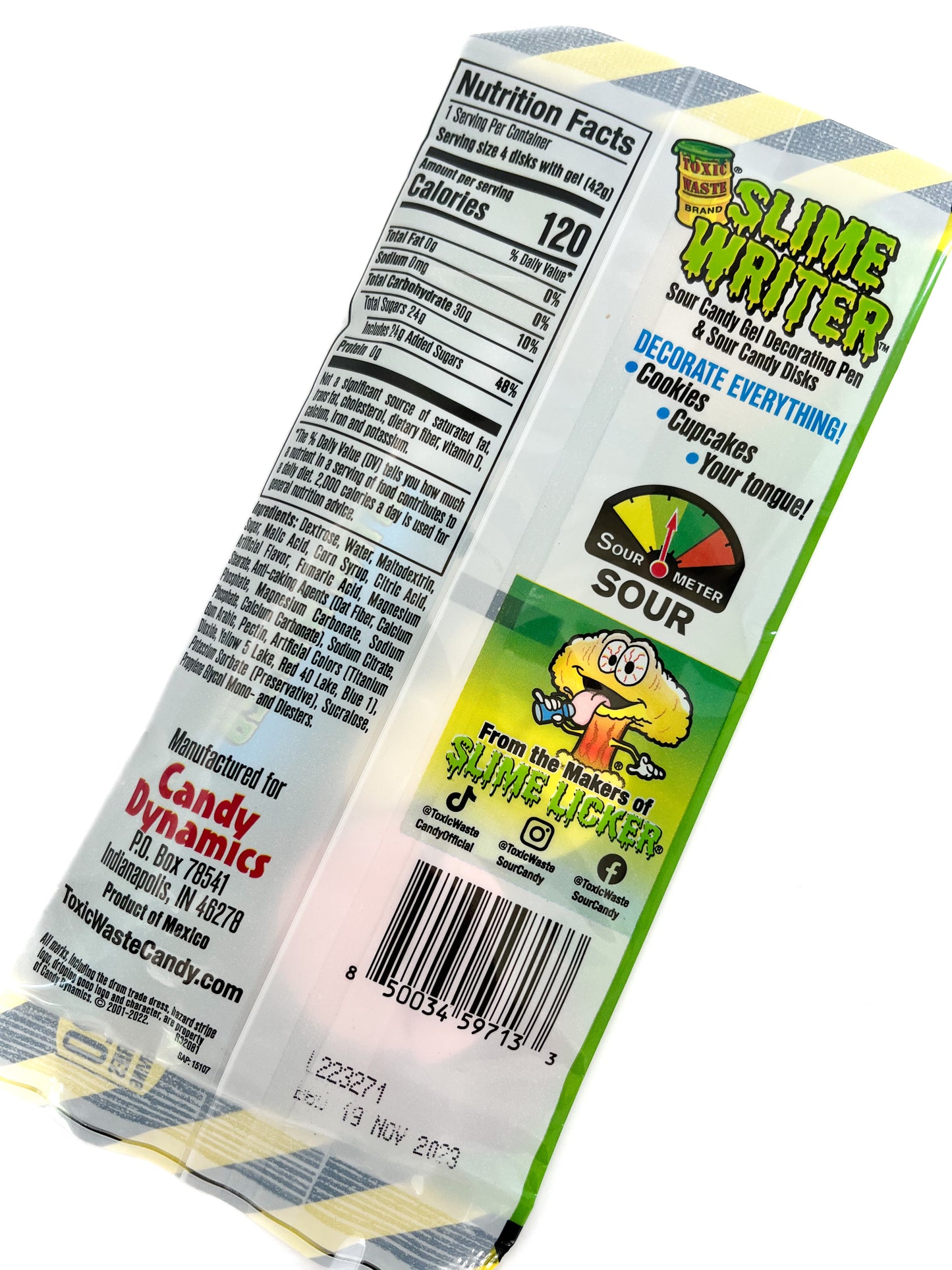 Toxic Waste Slime Writer Gel Pen & Sour Candy Disks