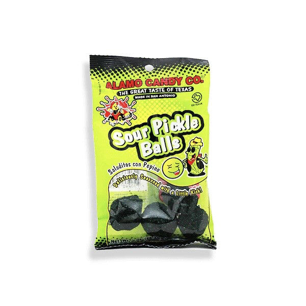 Alamo Candy Sour Pickle Balls Bag Pixie Candy Shoppe