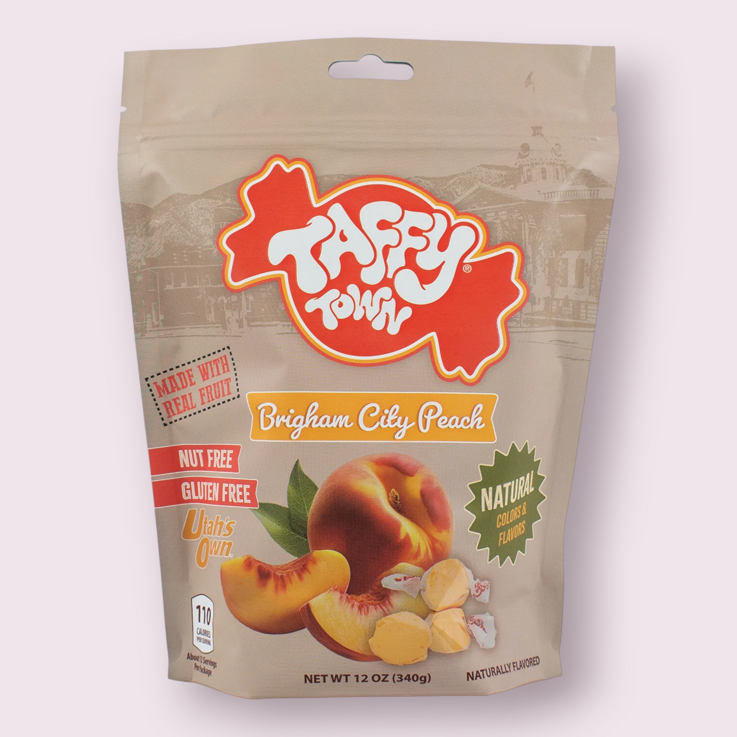 Taffy Town Brigham City Peach Taffy Bag