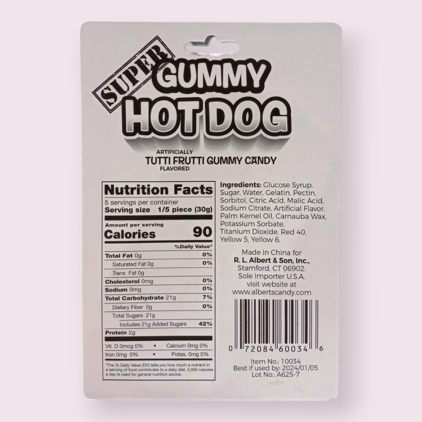 Albert’s Giant Gummy Hotdog Pixie Candy Shoppe