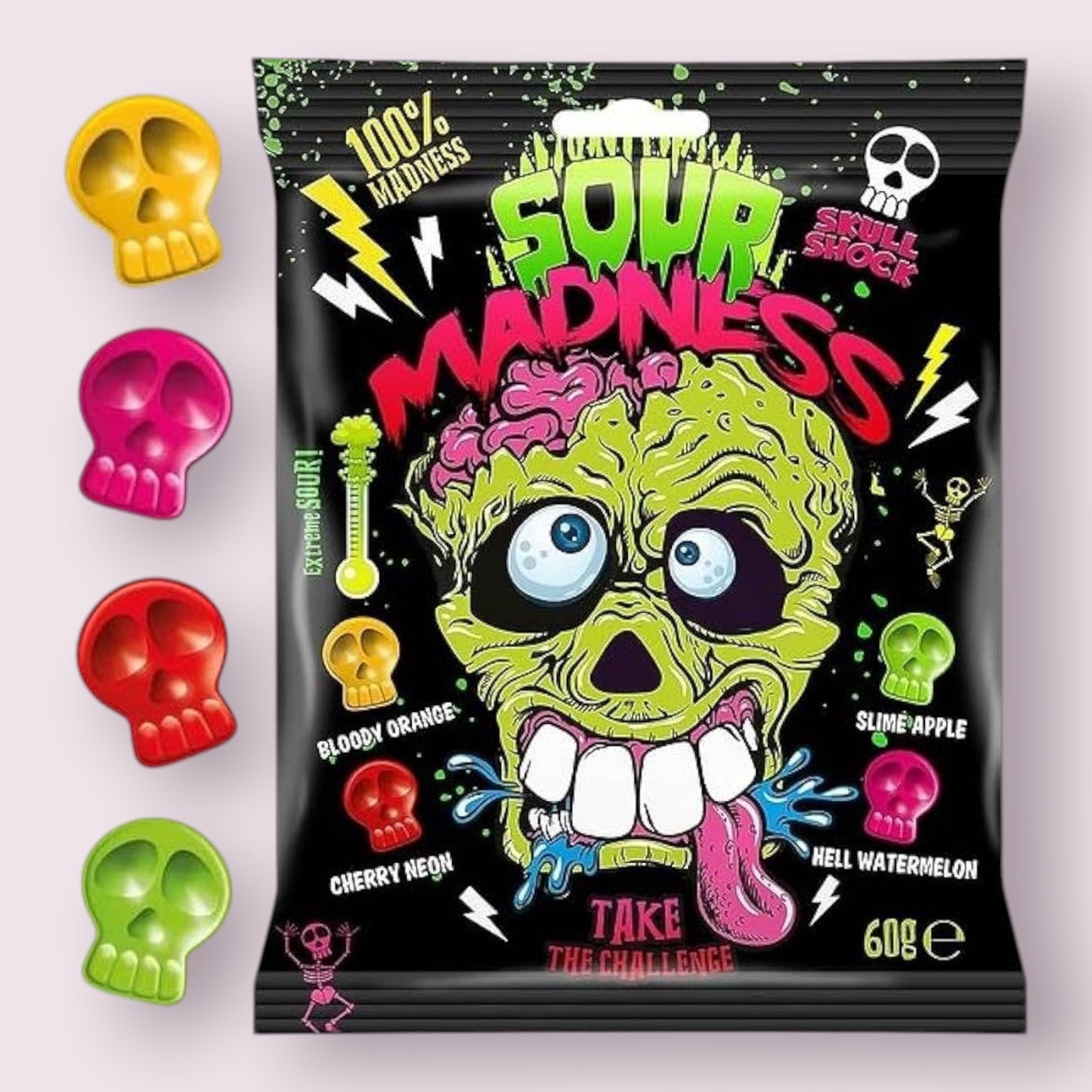 Sour Madness Fruit Hard Candy 60g Grandpa Joe's Candy Shop