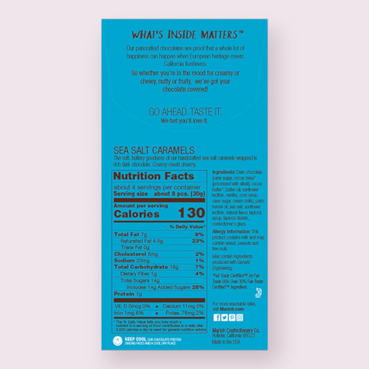 Marich Dark Chocolate Sea Salt Caramels Chocolate Pixie Candy Shoppe