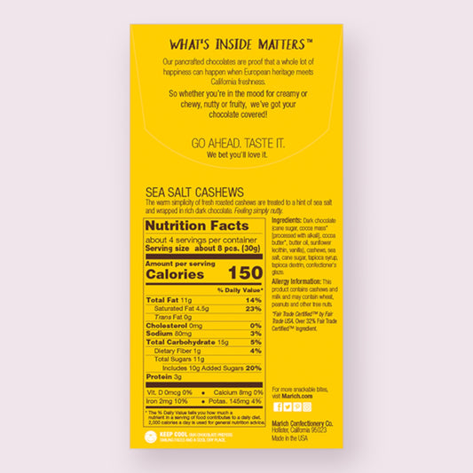 Marich Dark Chocolate Sea Salt Cashews Chocolate Pixie Candy Shoppe