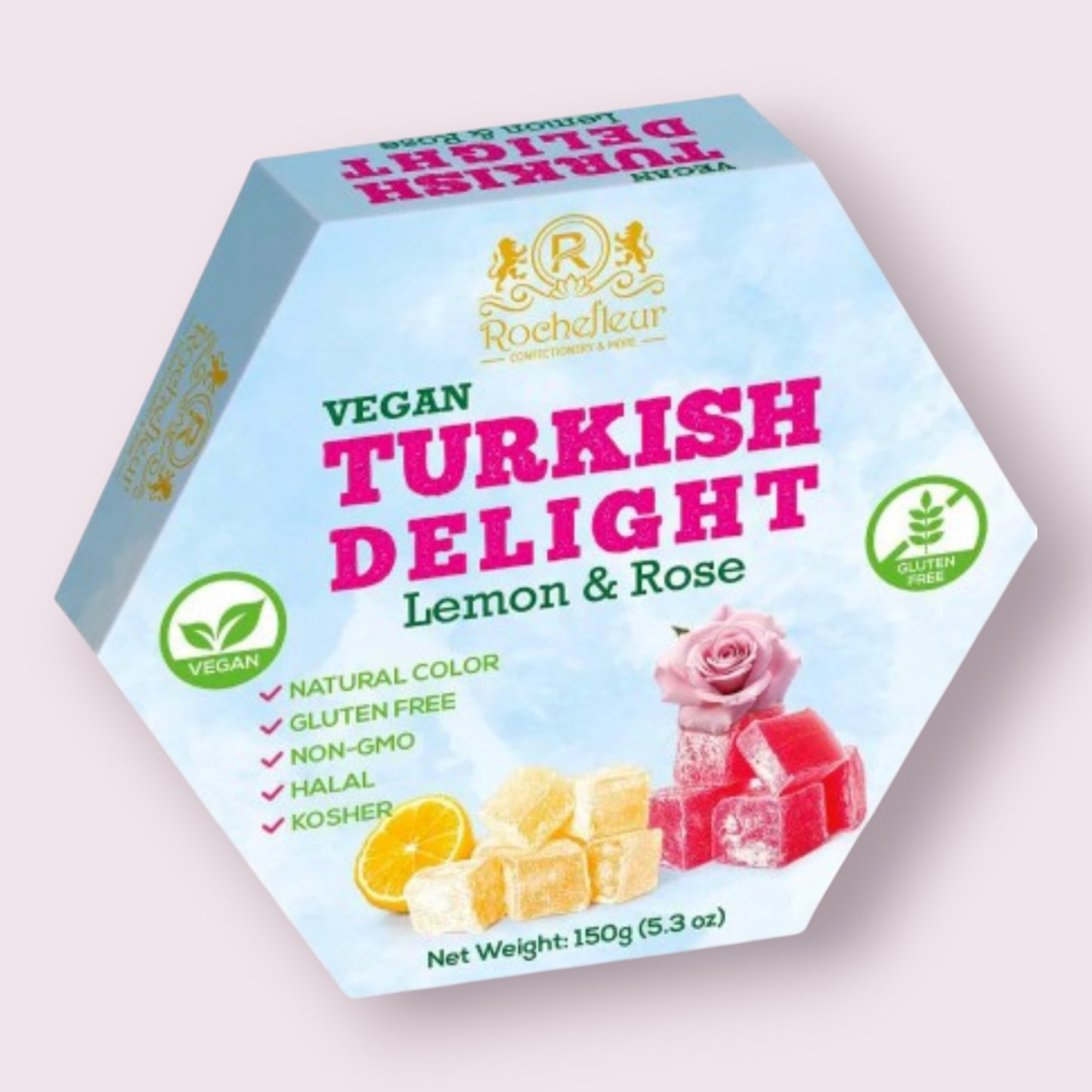 Vegan Turkish Delight Lemon & Rose Pixie Candy Shoppe