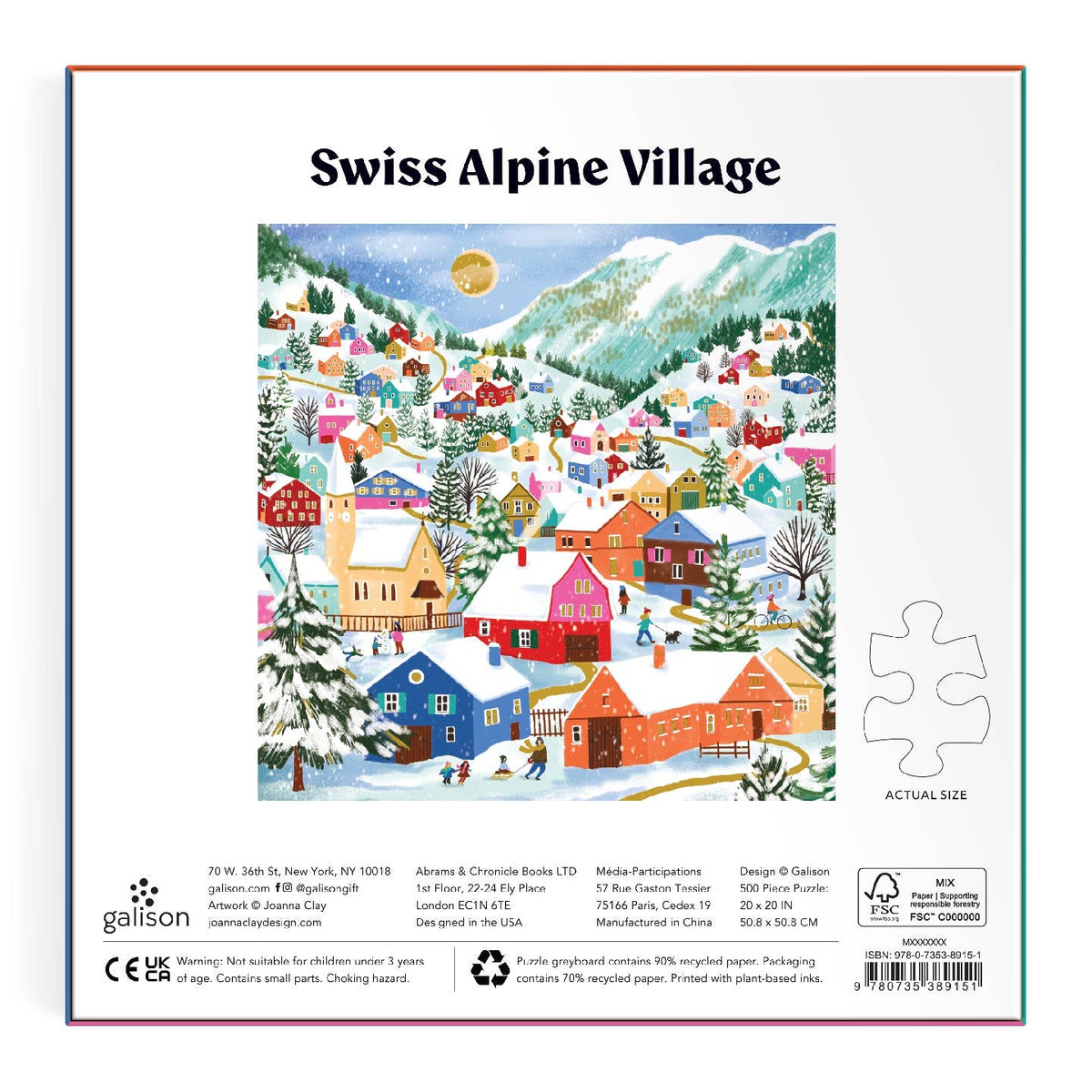 Swiss Alpine Village 500 Piece Foil Puzzle Raincoast Distribution Group