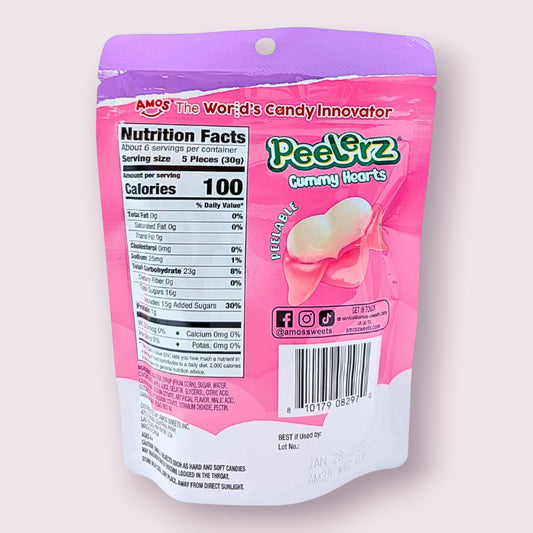 Amos Peelerz Valentine Gummy Hearts 6oz Grandpa Joe's Candy Shop