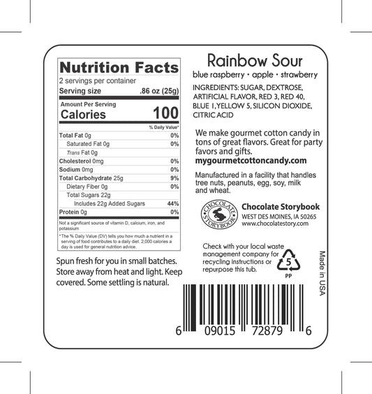 Pucker Puffs Rainbow Sour Cotton Candy  Pixie Candy Shoppe