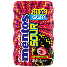 Mentos Sour Gum Sugar Free Strawberry