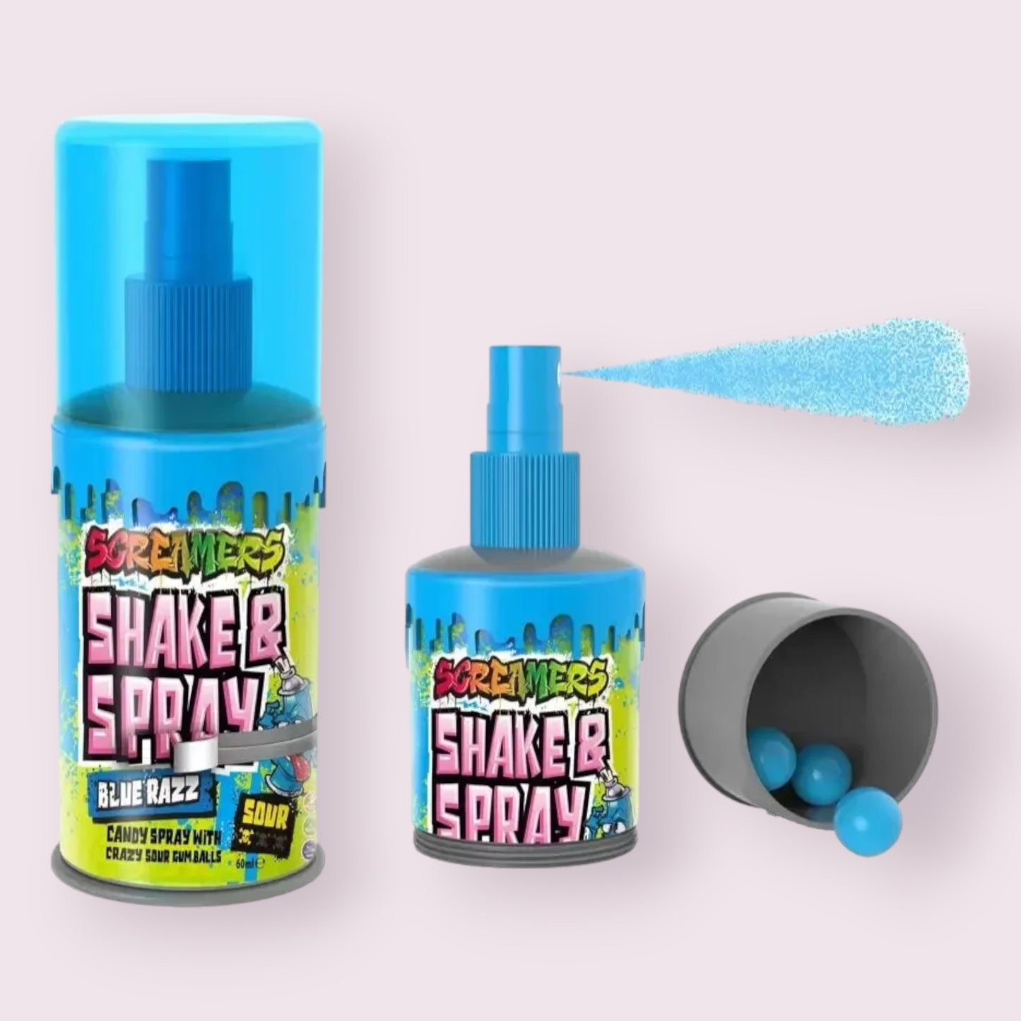 Screamers Blue Razz Shake & Spray Candy Pixie Candy Shoppe