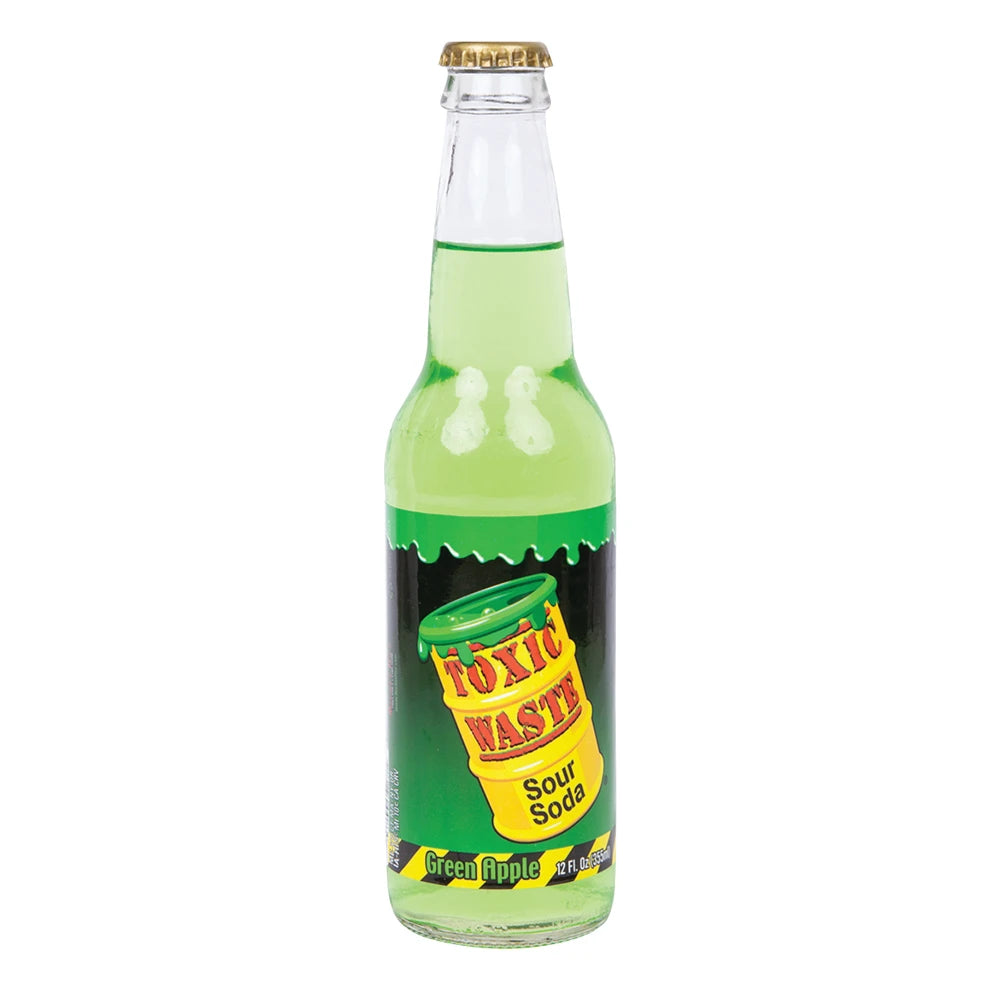 Toxic Waste Sour Soda Green Apple Soda Bottle Pixie Candy Shoppe