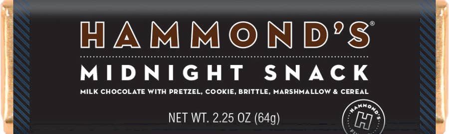 Hammond's Midnight Snack Mixed Chocolate Bar 2.25 oz Long Island Candy Factory