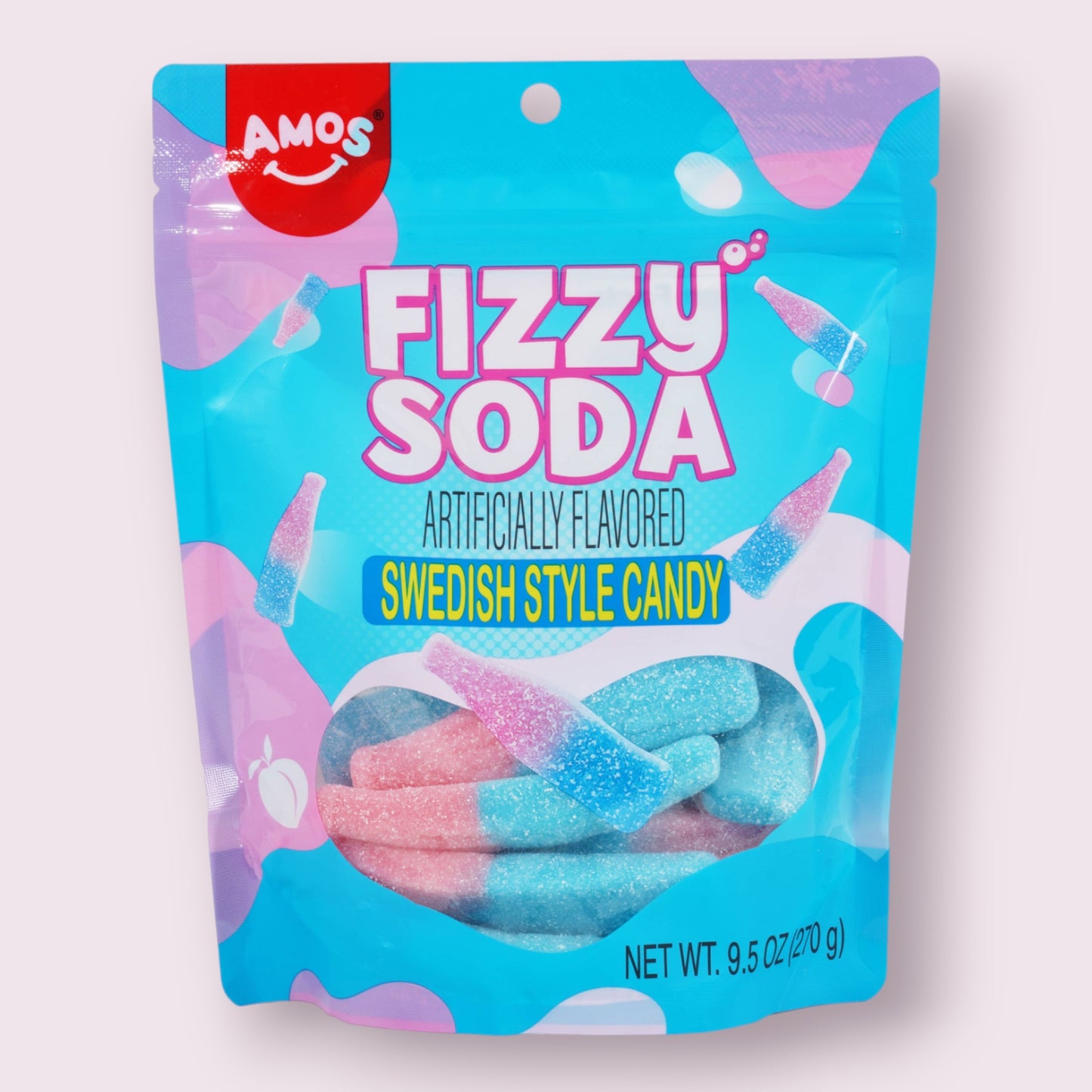 Amos Swedish Style Candy Fizzy Soda 9.5oz Grandpa Joe's Candy Shop