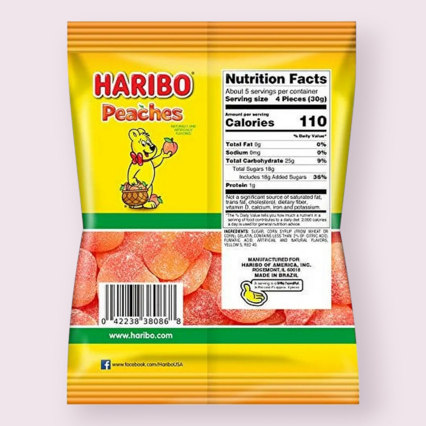 Haribo Peaches Bag Pixie Candy Shoppe