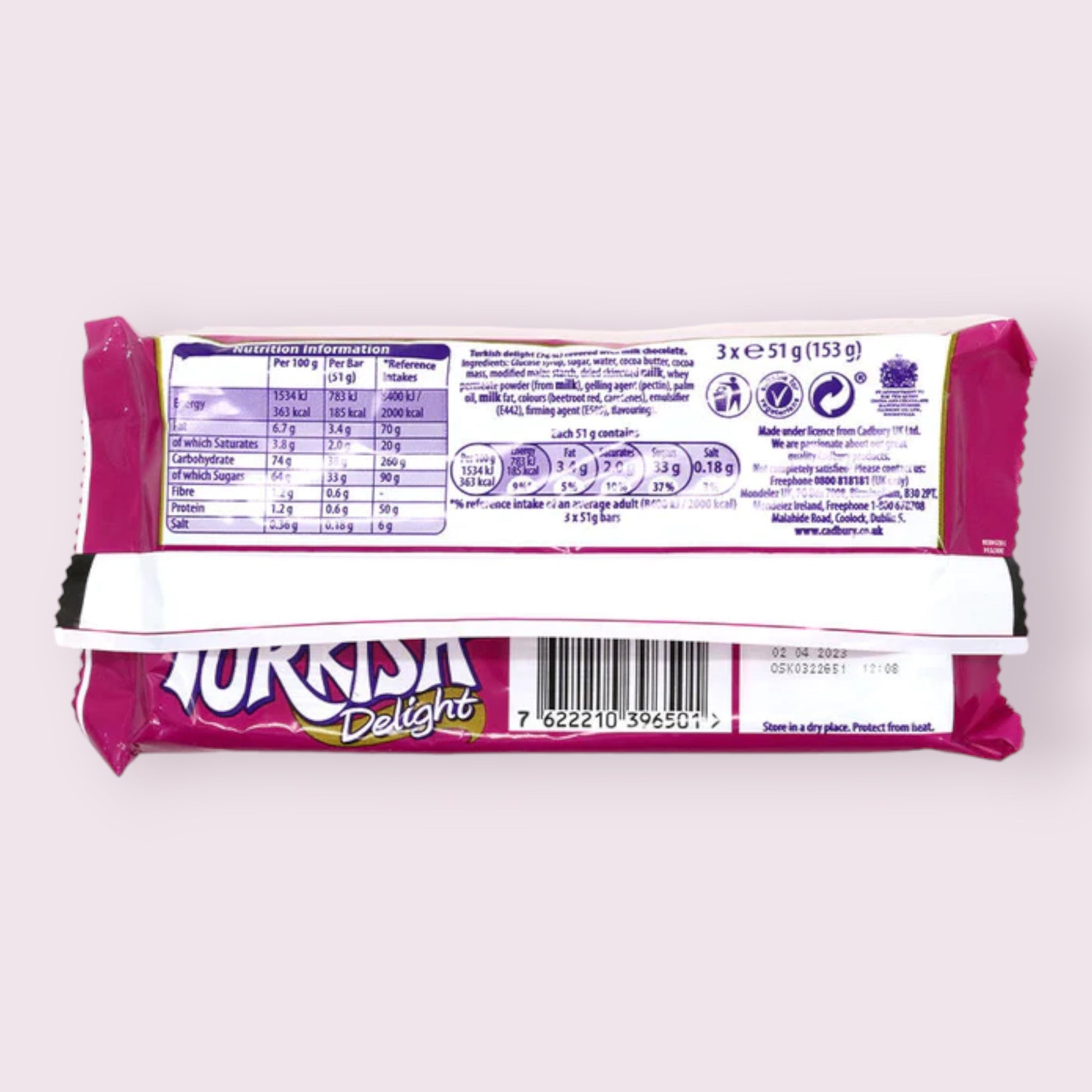 Cadbury Fry's Turkish Delight 3 Pack British Pixie Candy Shop   