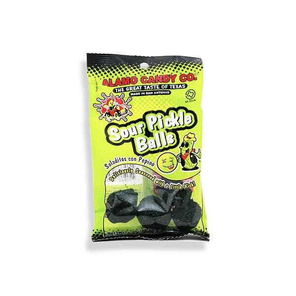 Alamo Candy Sour Pickle Balls Bag  Pixie Candy Shoppe   