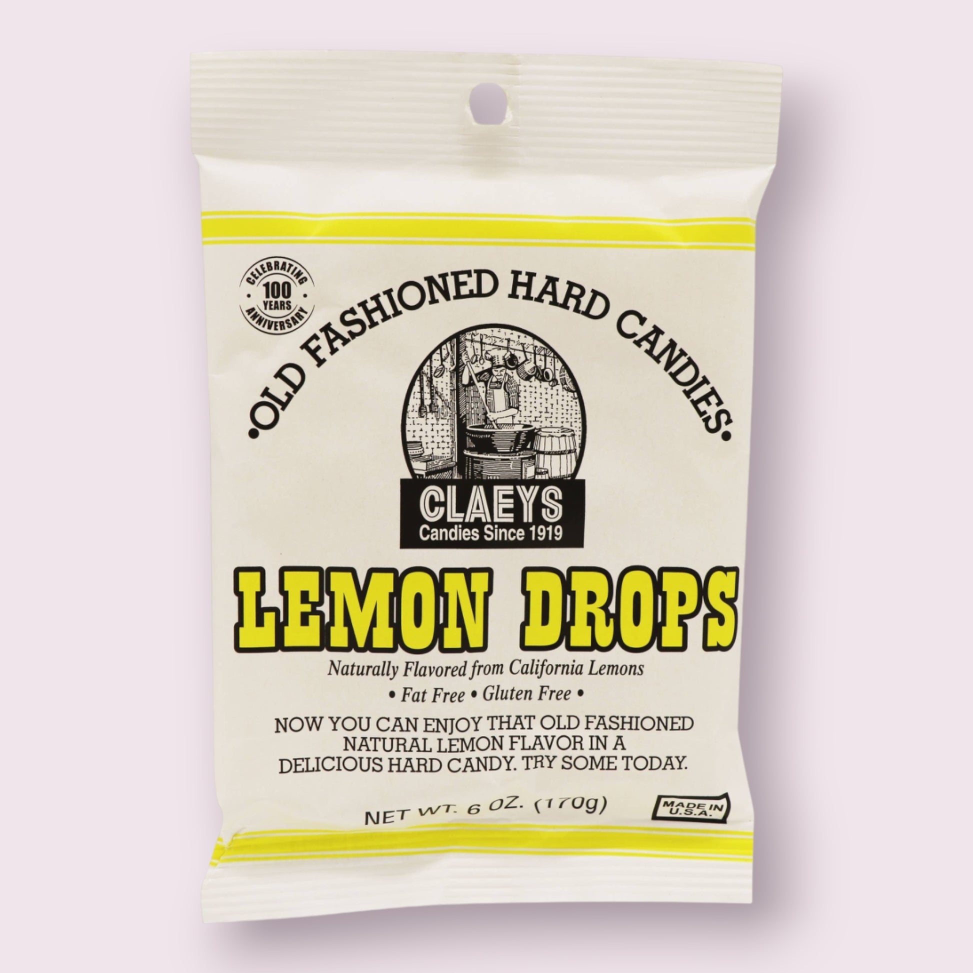 Claeys Old Fashioned Hard Candies Lemon Drops, 6oz Bag Grandpa Joe's Candy Shop
