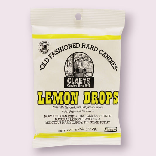 Claeys Old Fashioned Hard Candies Lemon Drops, 6oz Bag Grandpa Joe's Candy Shop