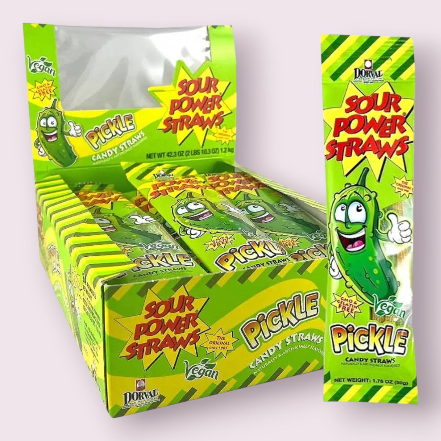 Sour Power Straws, Pickle Candy Straw 1.75oz Grandpa Joe's Candy Shop