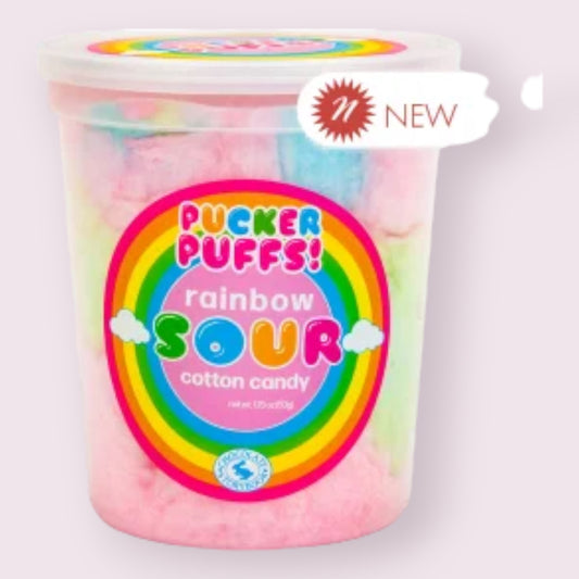 Pucker Puffs Rainbow Sour Cotton Candy  Pixie Candy Shoppe   