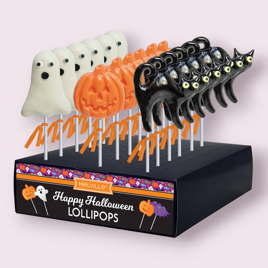 Spooky Halloween Assortment Lollipop Display, 24ct Grandpa Joe's Candy Shop