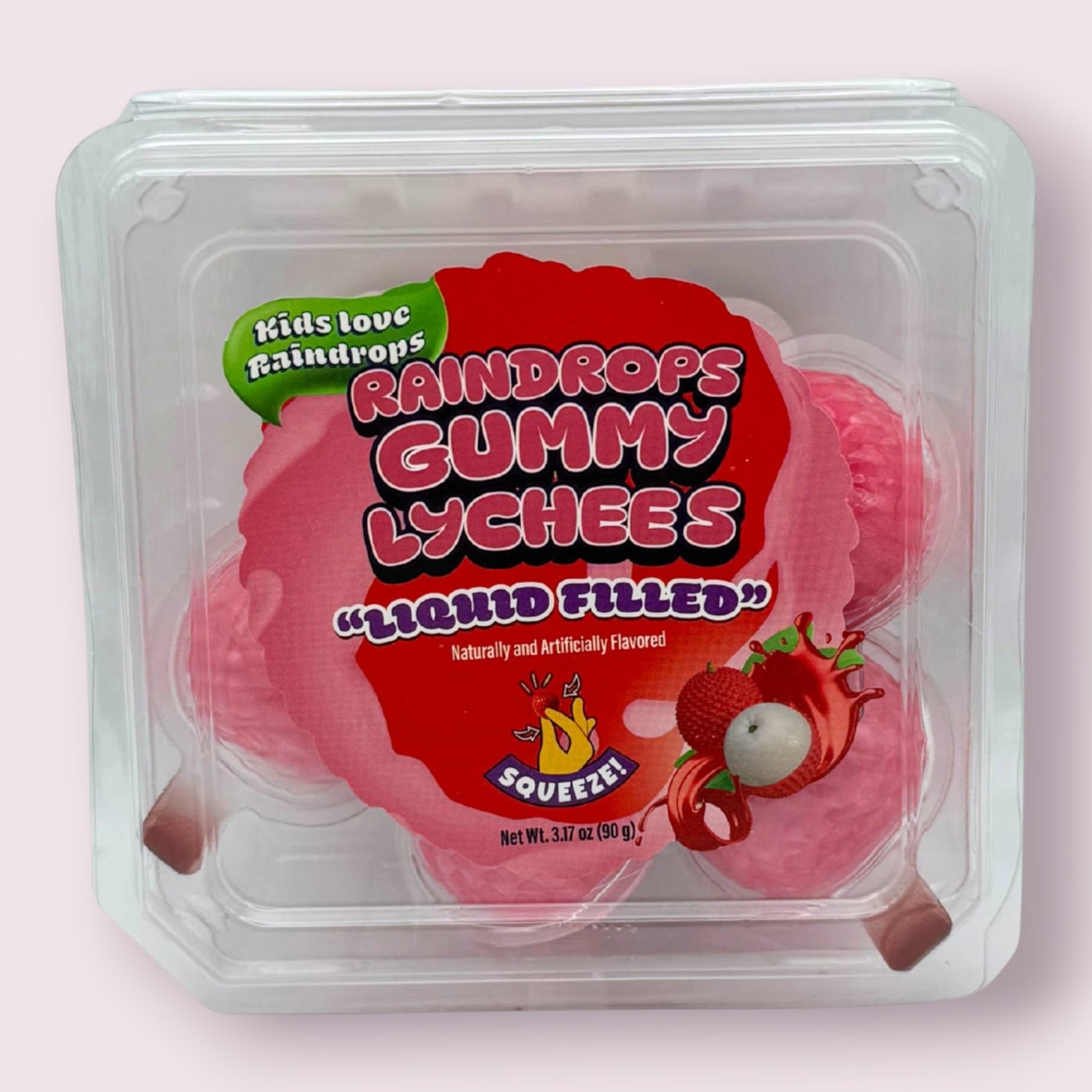 Raindrops Gummy Liquid Filled Lychees 3.17oz Candy Grandpa Joe's Candy Shop