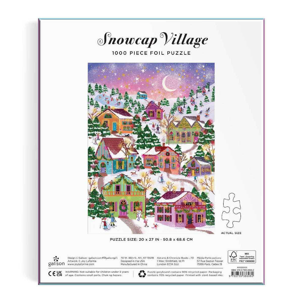 Joy Laforme Snowcap Village 1000 Piece Foil Puzzle Raincoast Distribution Group