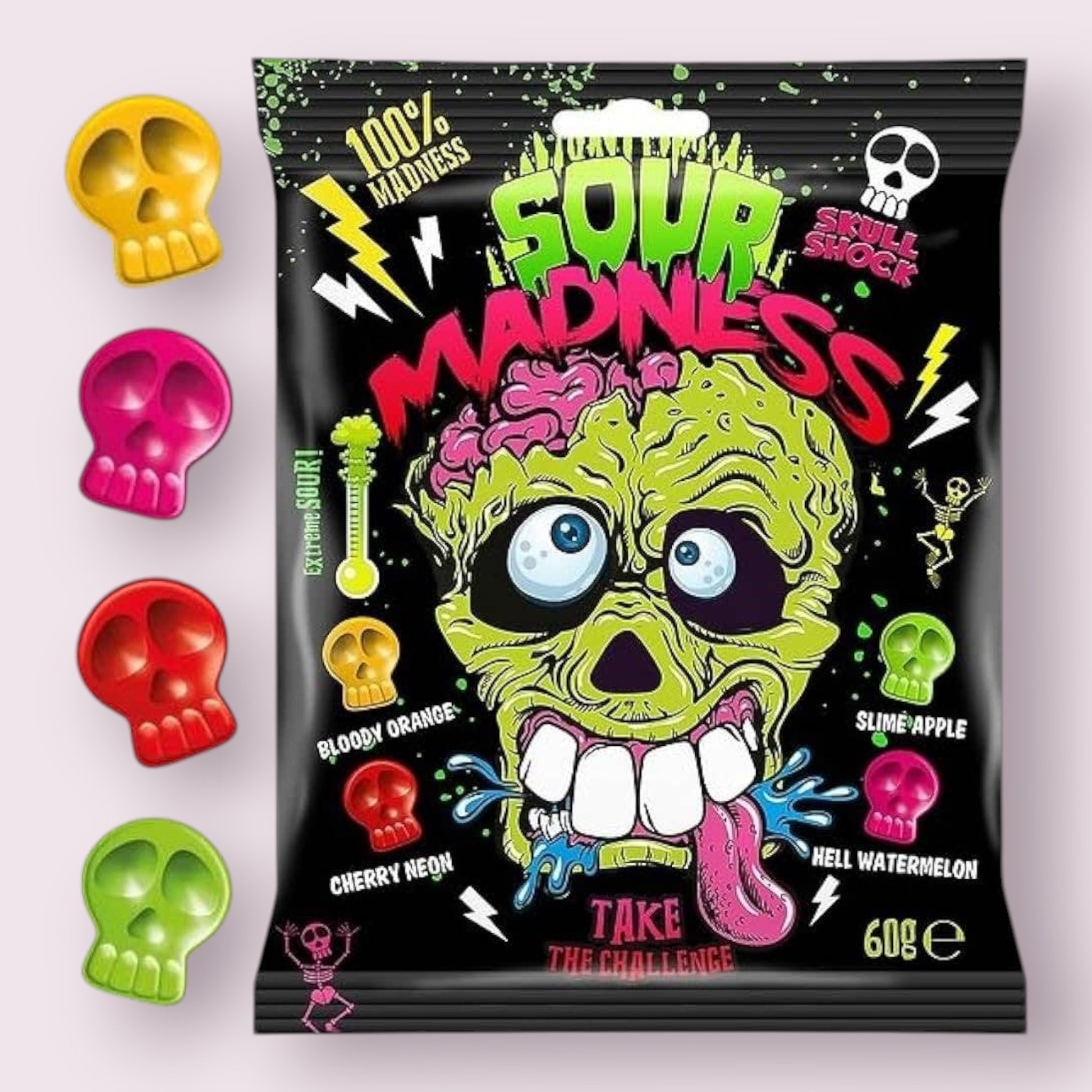 Sour Madness Fruit Hard Candy 60g Grandpa Joe's Candy Shop