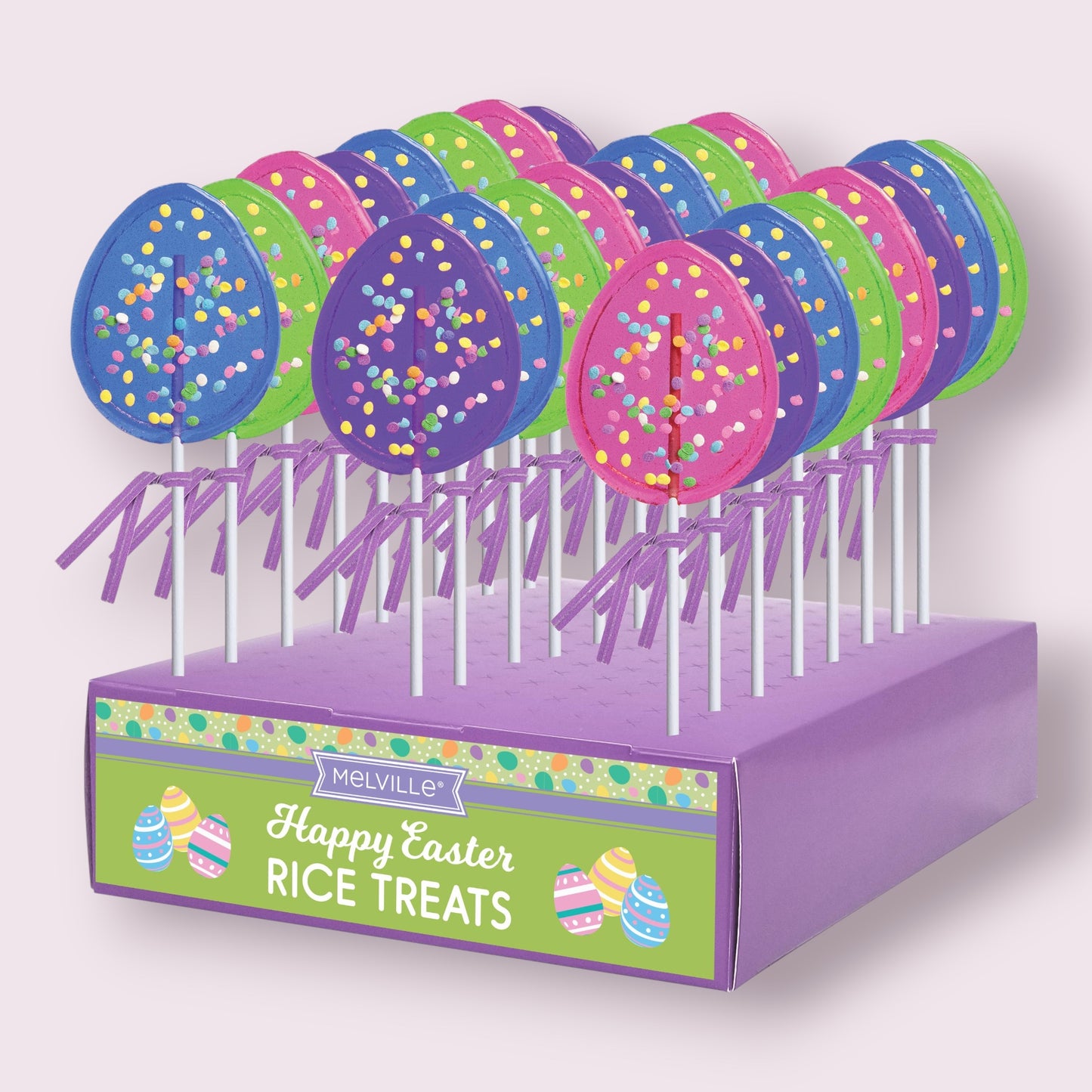 Easter Egg Lollipops w/Pastel Confetti Sprinkles