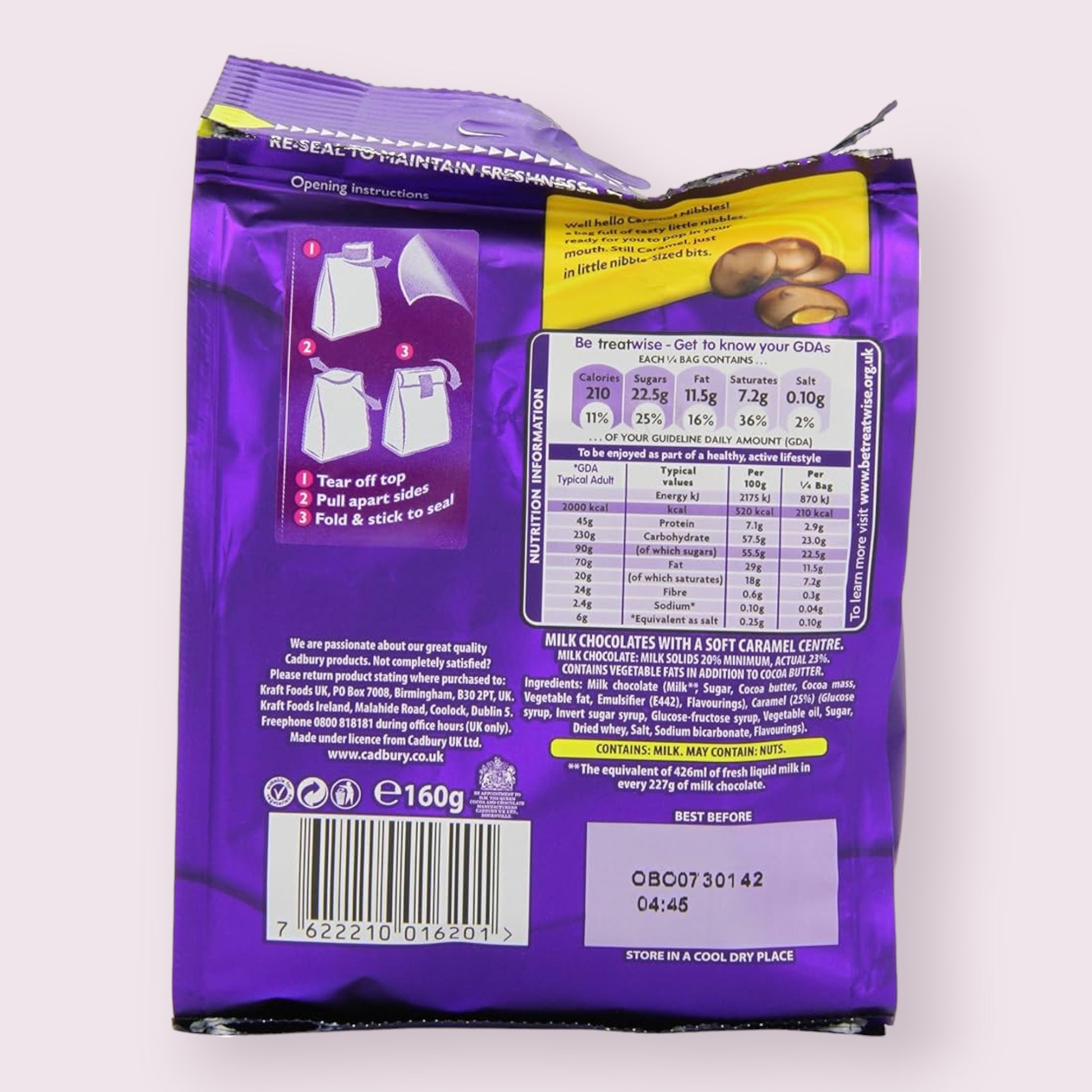 Cadbury Dairy Milk Caramel Nibbles Bag  Pixie Candy Shoppe   