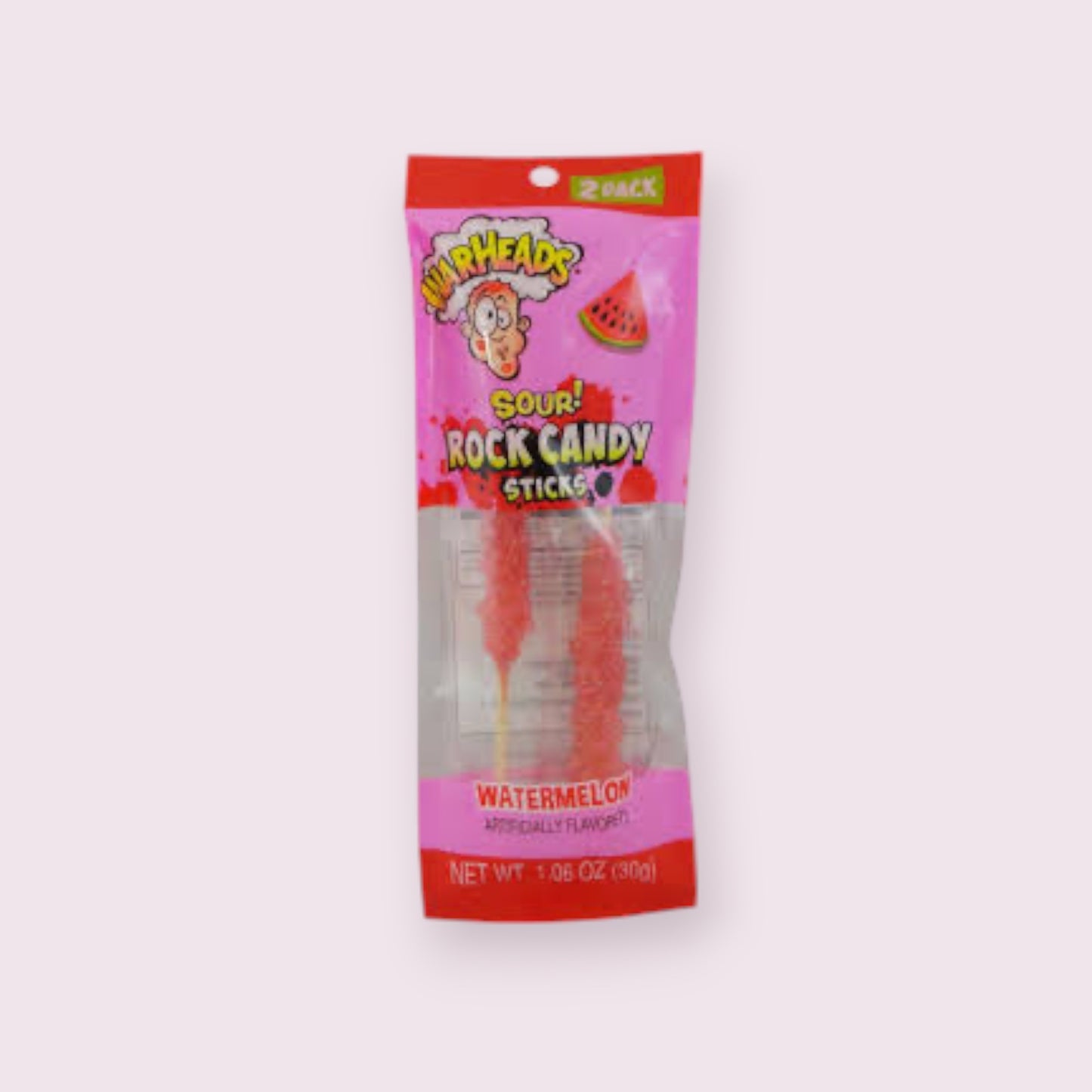 Warheads Sour Rock Candy Sticks (Watermelon) Pixie Candy Shoppe