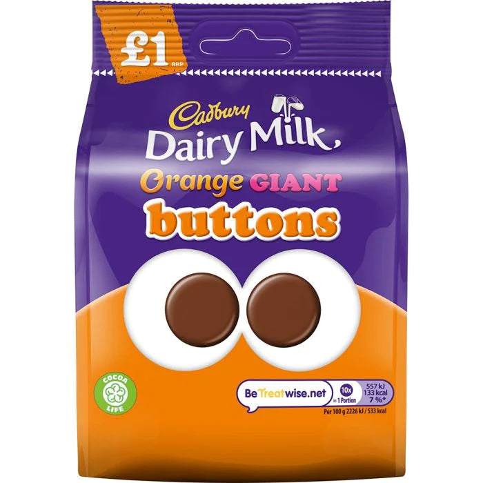 Cadbury Dairy Milk Orange Giant Buttons  Pixie Candy Shoppe   