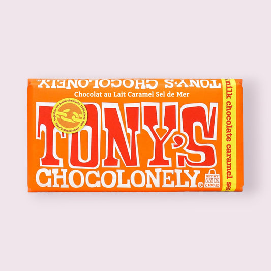 Tony’s Chocolonely Milk Chocolate Sea Salt Caramel Bar  Pixie Candy Shoppe   