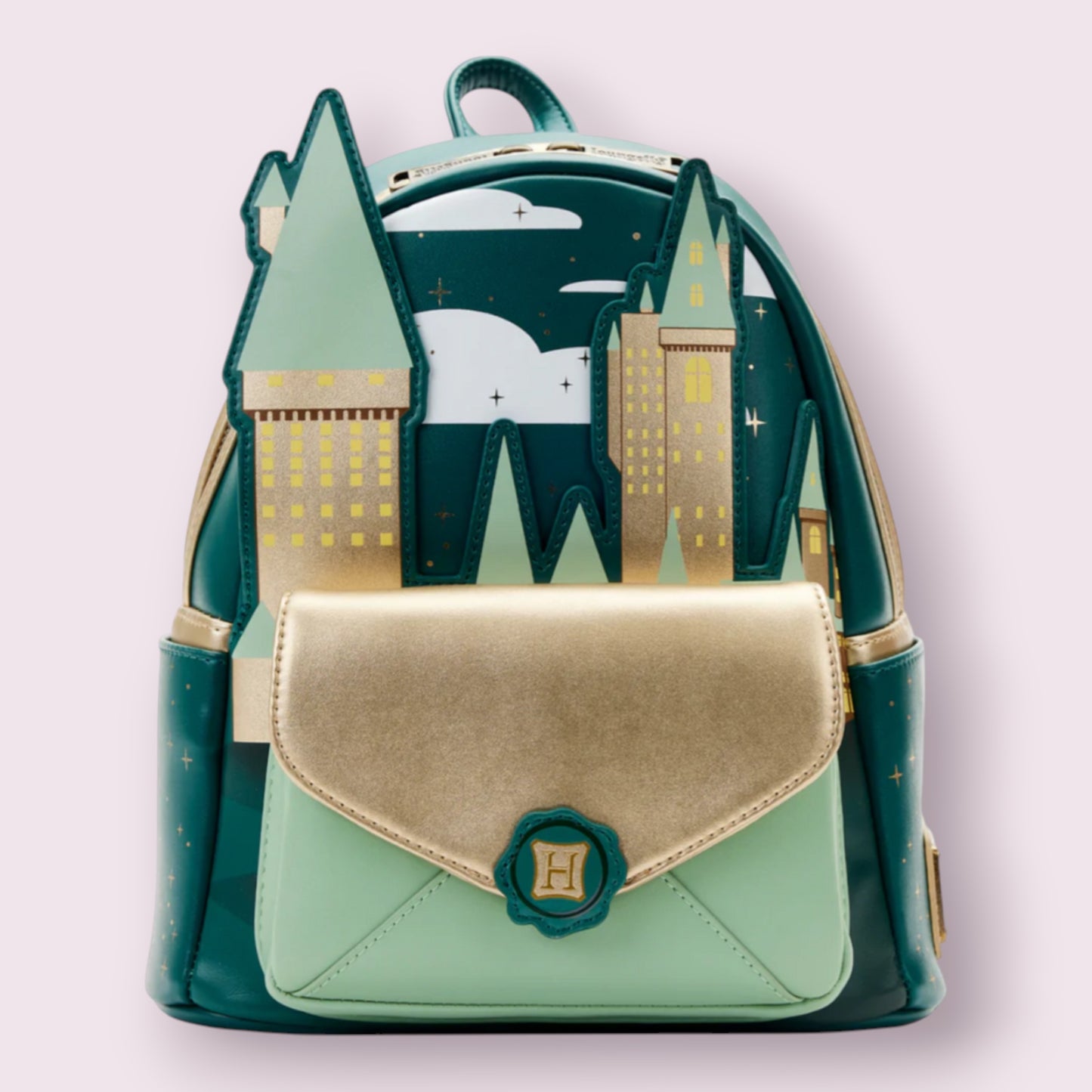 LOUNGEFLY HARRY POTTER GOLDEN HOGWARTS CASTLE BKPK