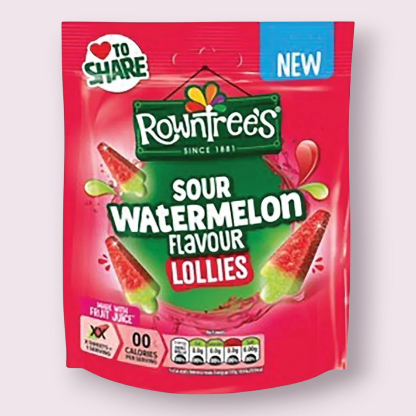 Rowntrees Sour Watermelon Lollies Pixie Candy Shoppe