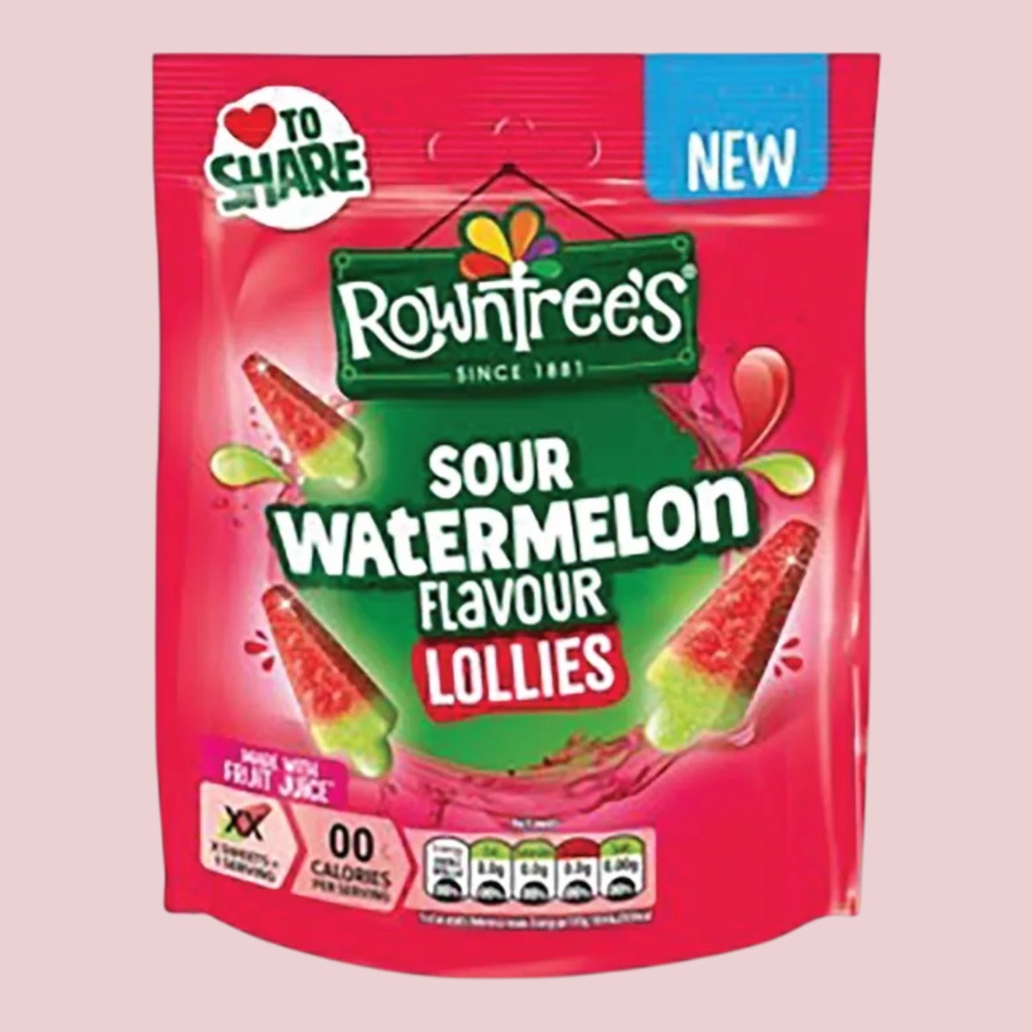 Rowntrees Sour Watermelon Lollies