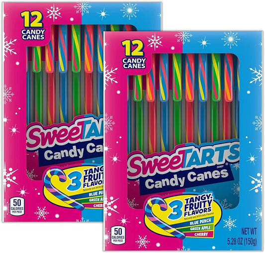 Sweetarts Candy Canes 12pc.  Pixie Candy Shoppe   