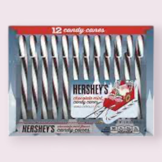 Hershey’s Chocolate Mint Candy Canes (12pc)  Pixie Candy Shoppe   