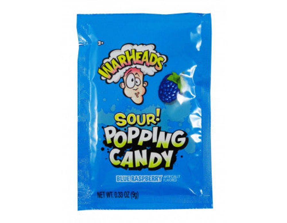 Warhead Sour Popping Candy Pouch  Pixie Candy Shoppe Blue raspberry  