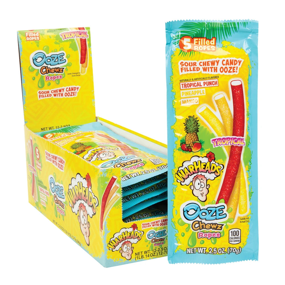 Warheads Ooze Chewz Tropical Ropes  Pixie Candy Shoppe   