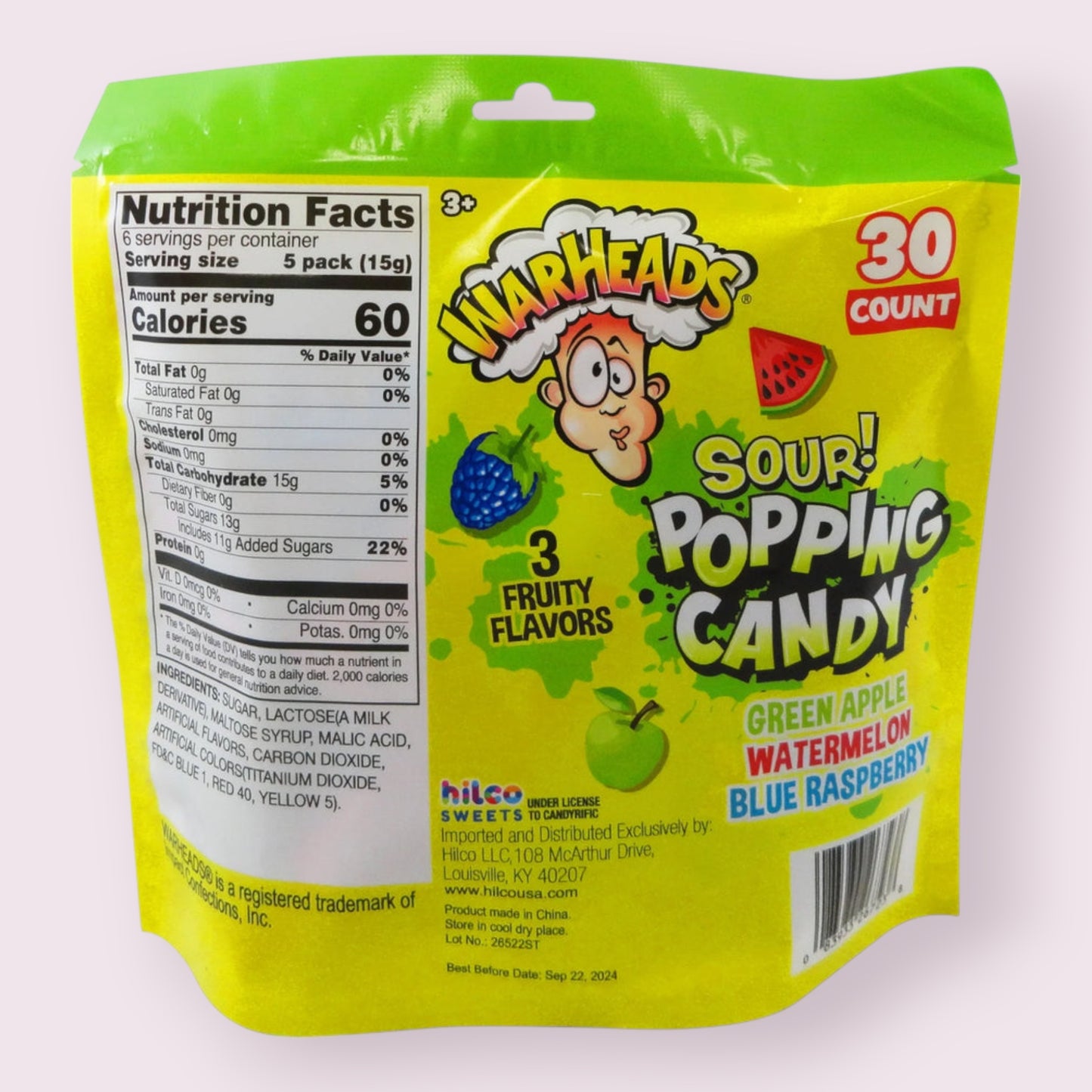 Warheads Sour Popping Candy 30 count Pixie Candy Shoppe