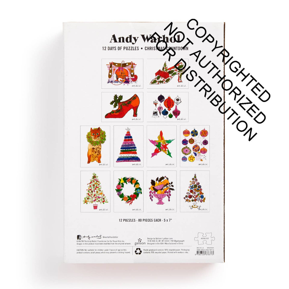 Andy Warhol 12 Days of Puzzles Christmas Countdown Raincoast Distribution Group