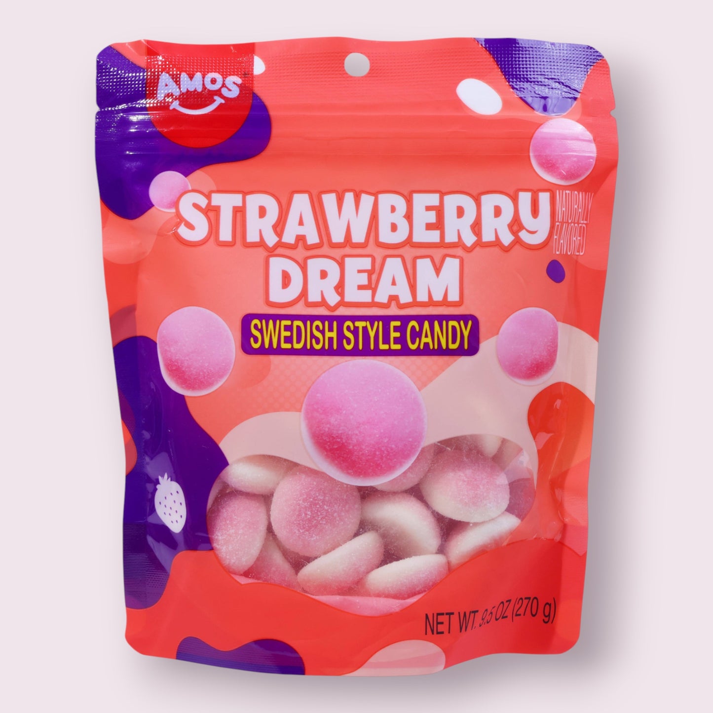 Amos Swedish Style Candy Strawberry Dream 9.5oz Grandpa Joe's Candy Shop