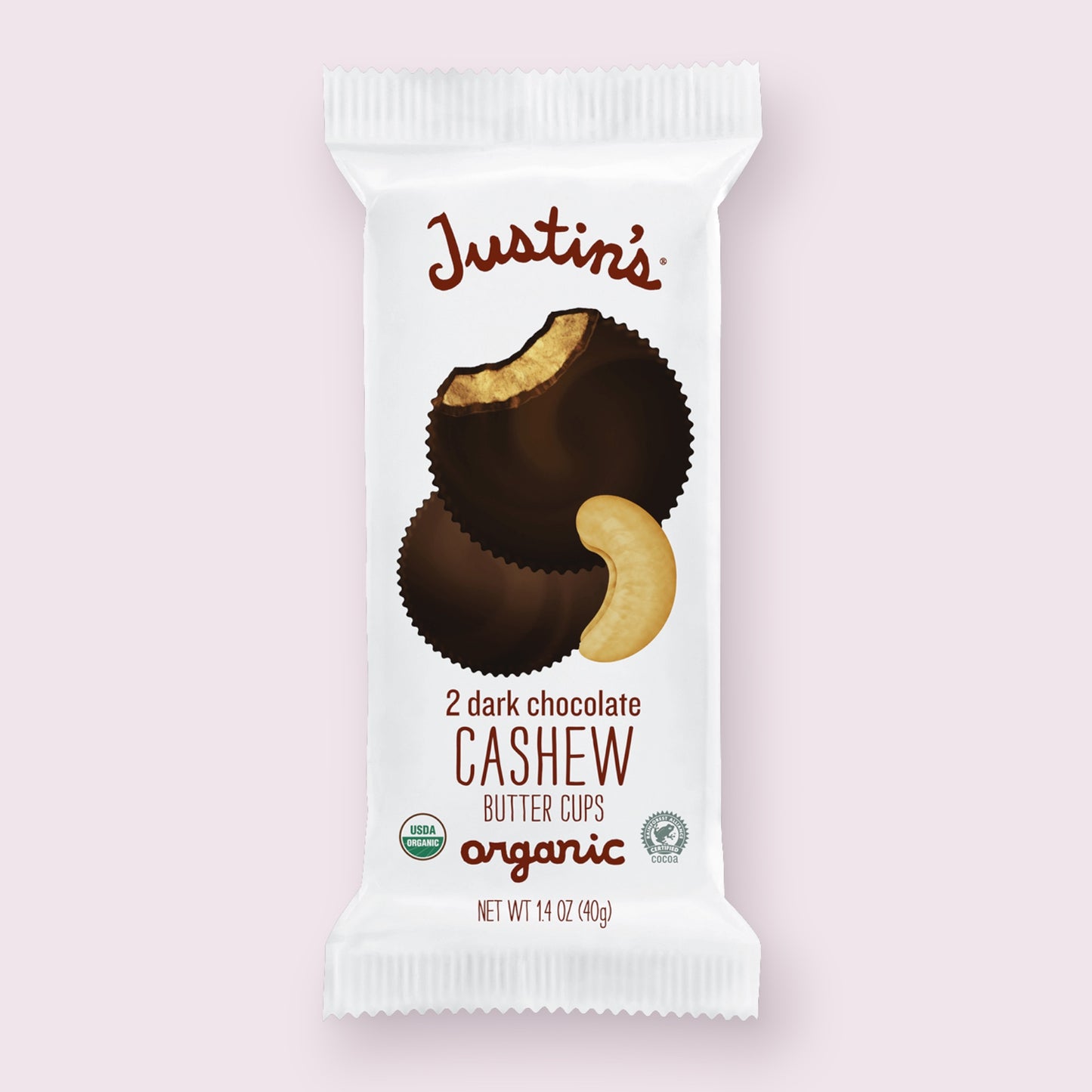 Justin’s Dark Chocolate Cashew Butter Cups 2pc  Pixie Candy Shoppe   