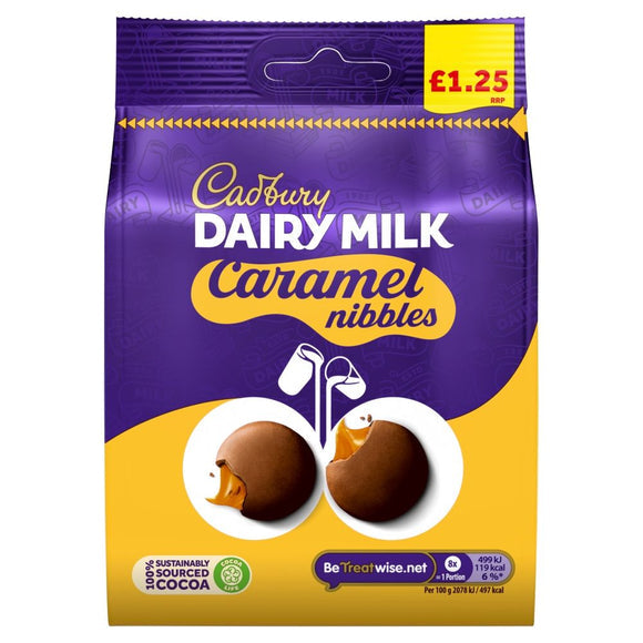 Cadbury Dairy Milk Caramel Nibbles Bag  Pixie Candy Shoppe   