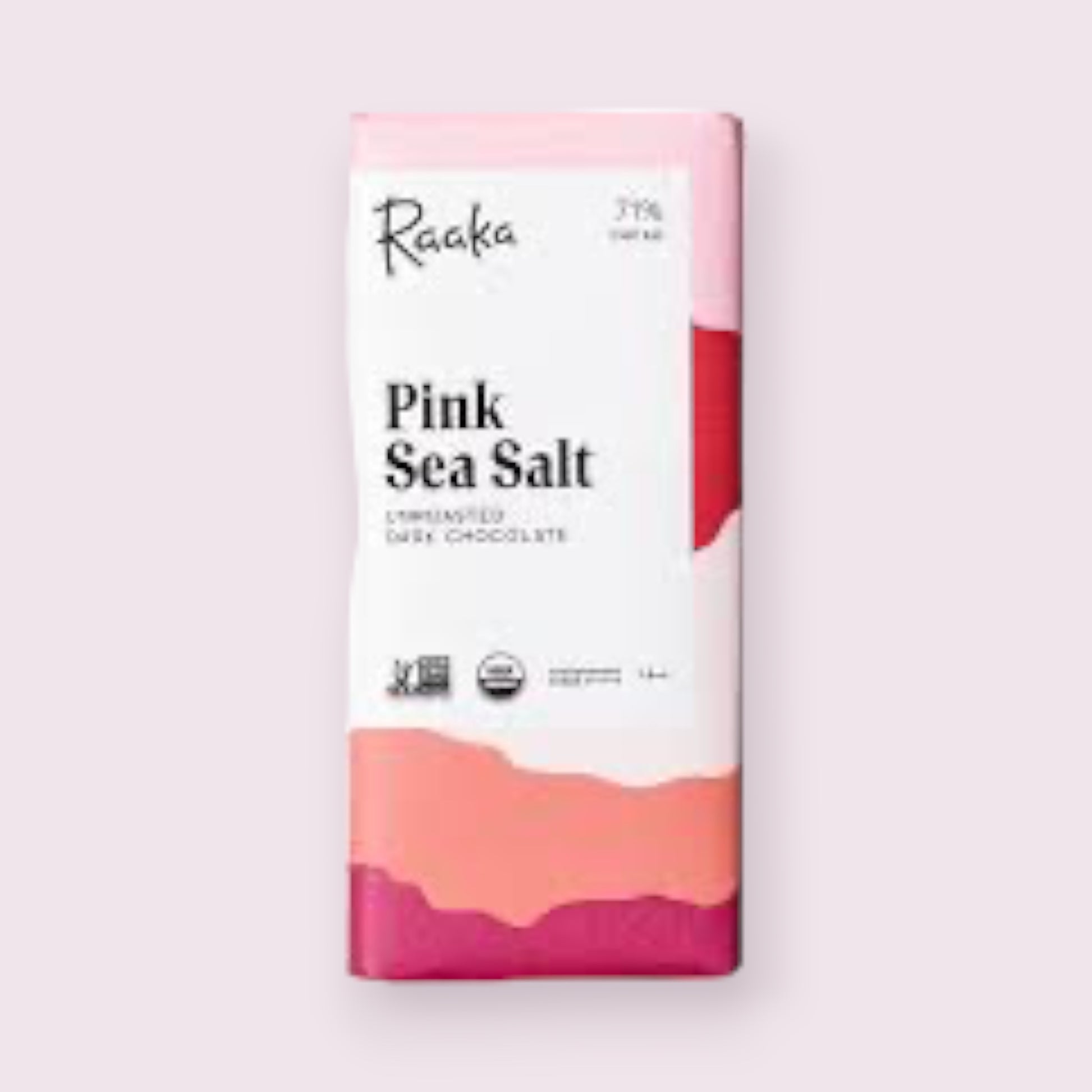 Raaka Pink Sea Salt Dark Chocolate Bar  Pixie Candy Shoppe   