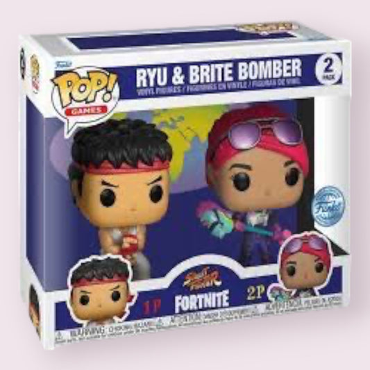 POP! RYU and Brite Bomber Fortnite Street Fighter 2 Pack  Pixie Candy Shoppe   
