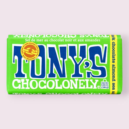 Tony’s Chocolonely Pure Almond and Sea Salt Bar  Pixie Candy Shoppe   