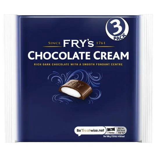 Fry's Cream Bars British Pixie Candy Shoppe Chocolate 3pk  