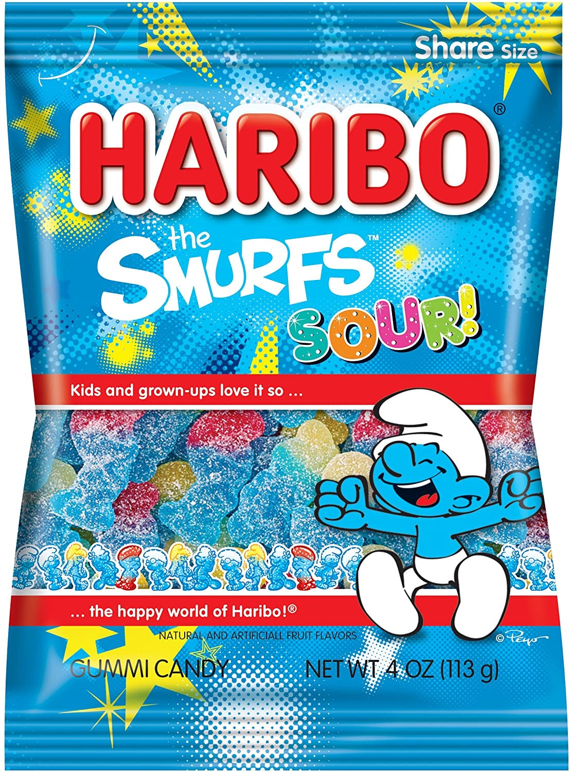 Haribo Sour Smurfs Bag Sours Pixie Candy Shoppe   